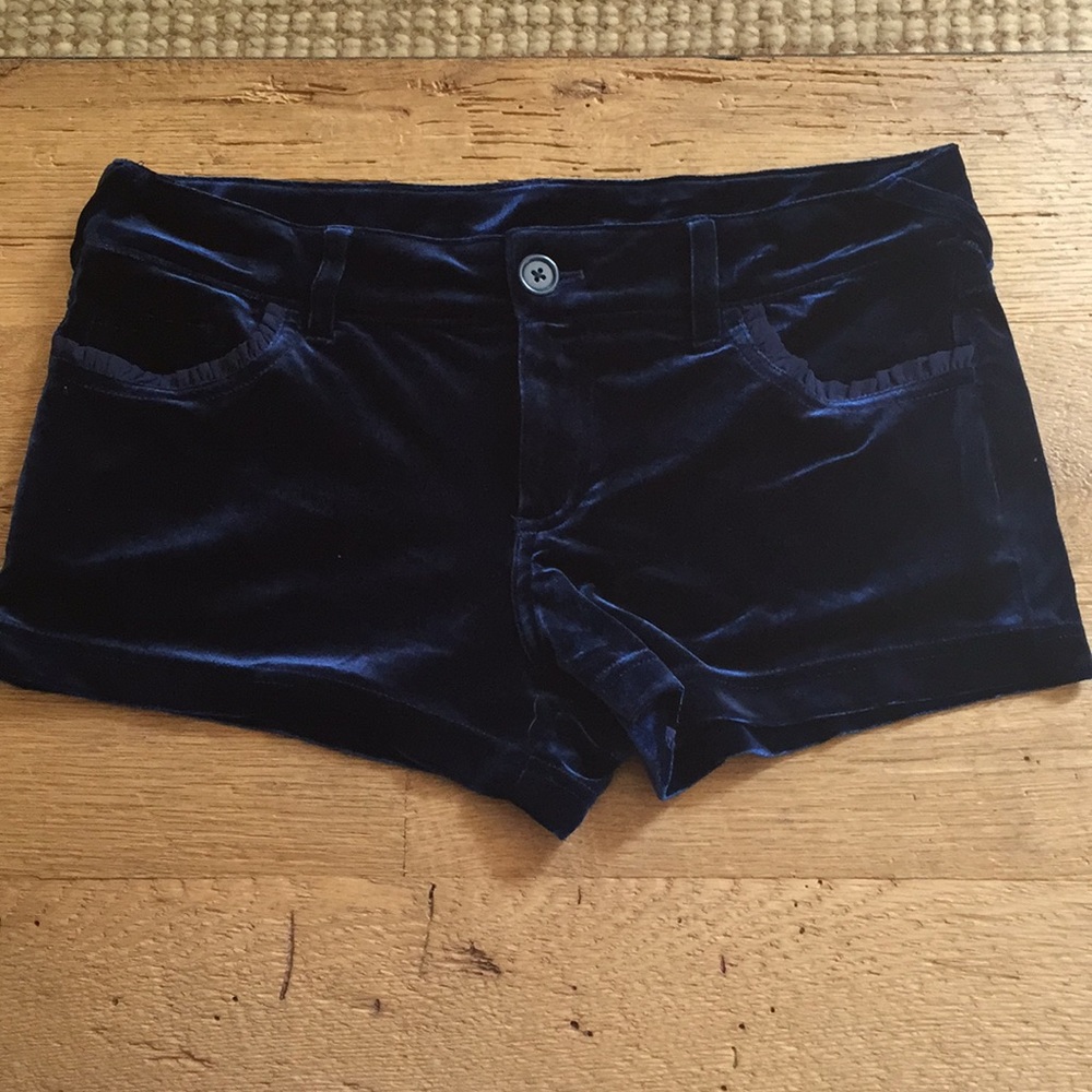 Vera Wang Princess blue velvet shorts